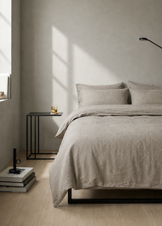 Linen Flat Sheet - Pebble