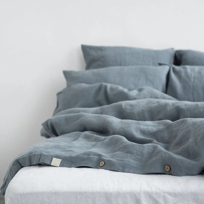 Linen Duvet Cover - Fog Blue