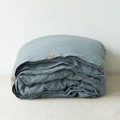 Linen Duvet Cover - Fog Blue