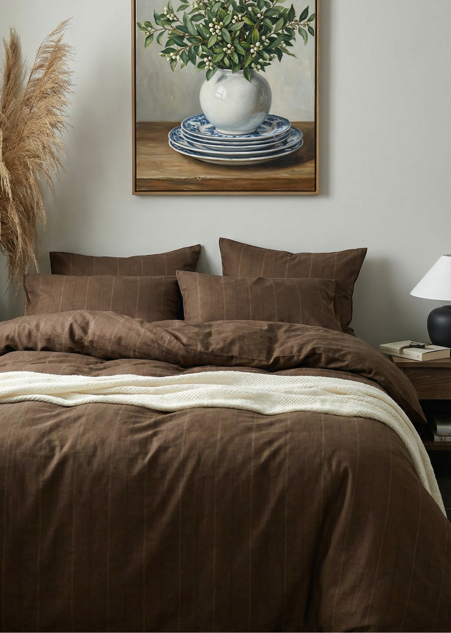 The Cocoa Grid Duvet Set