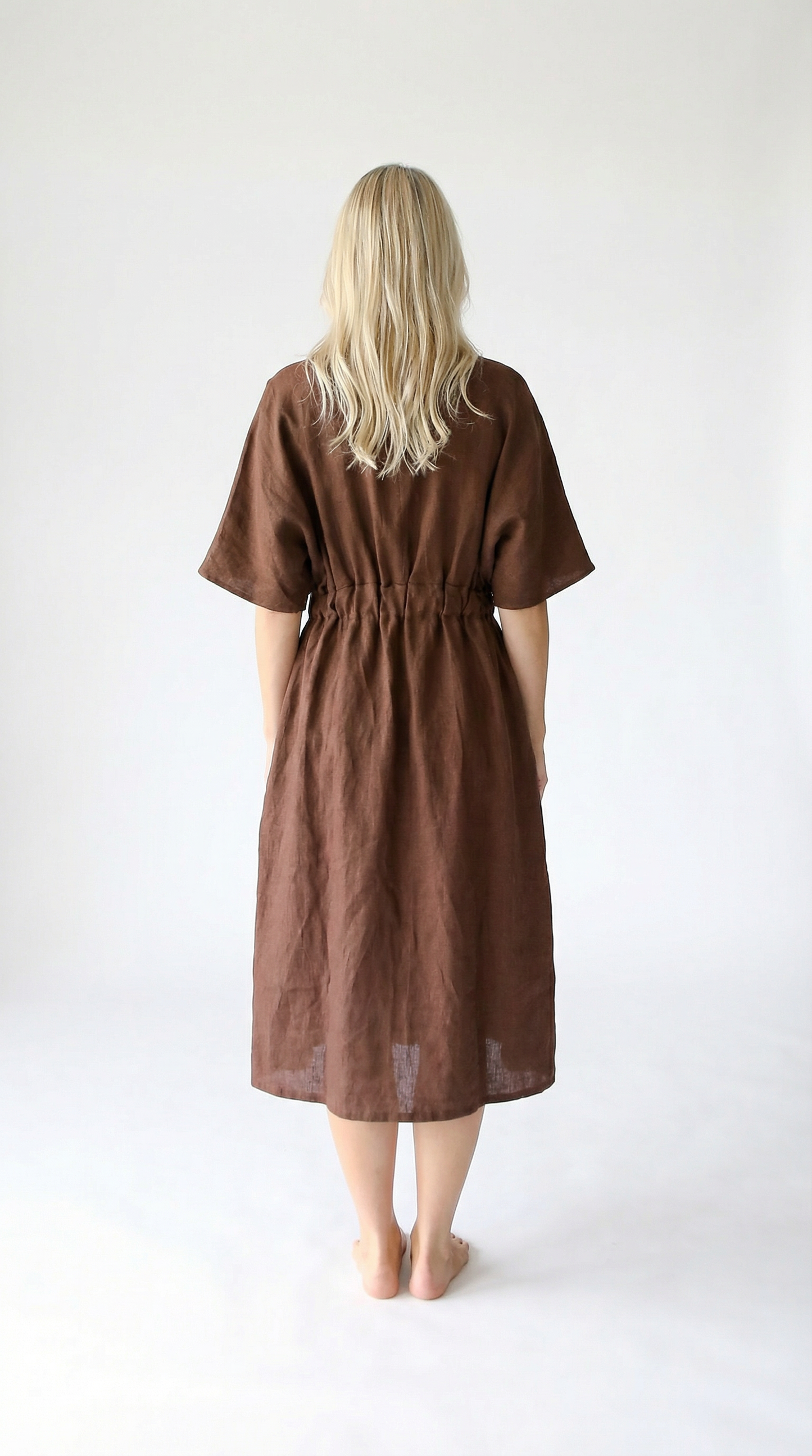 Ava Linen Dress | Cocoa