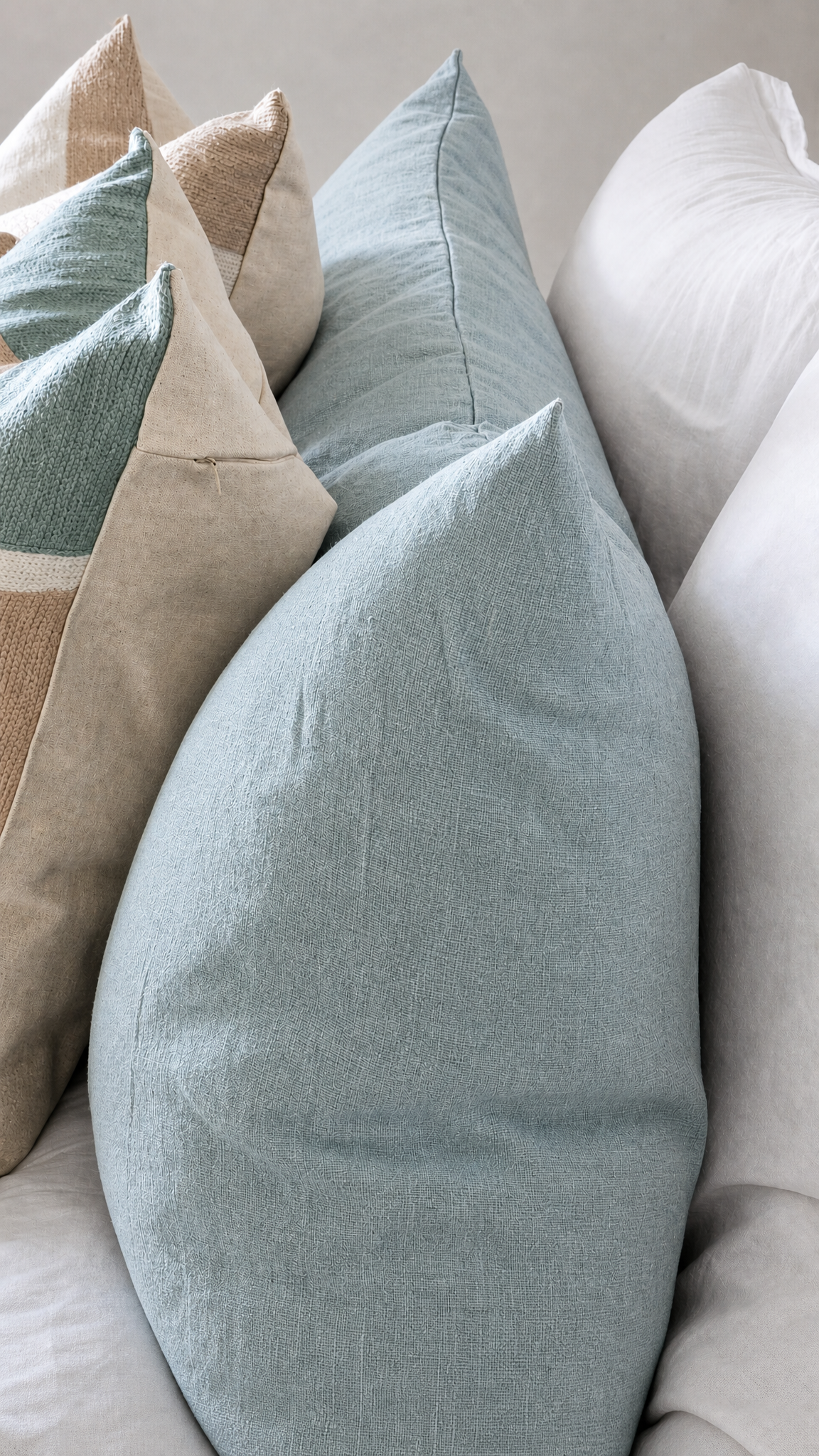 Pure Linen Body Pillow - Sky
