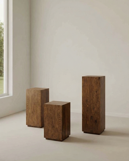 Wooden Plinth - Elm Wood
