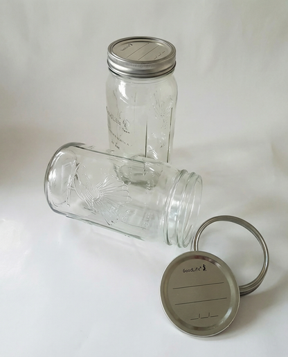Glass Preserving Jar - 1000ml ( 2 piece lid )