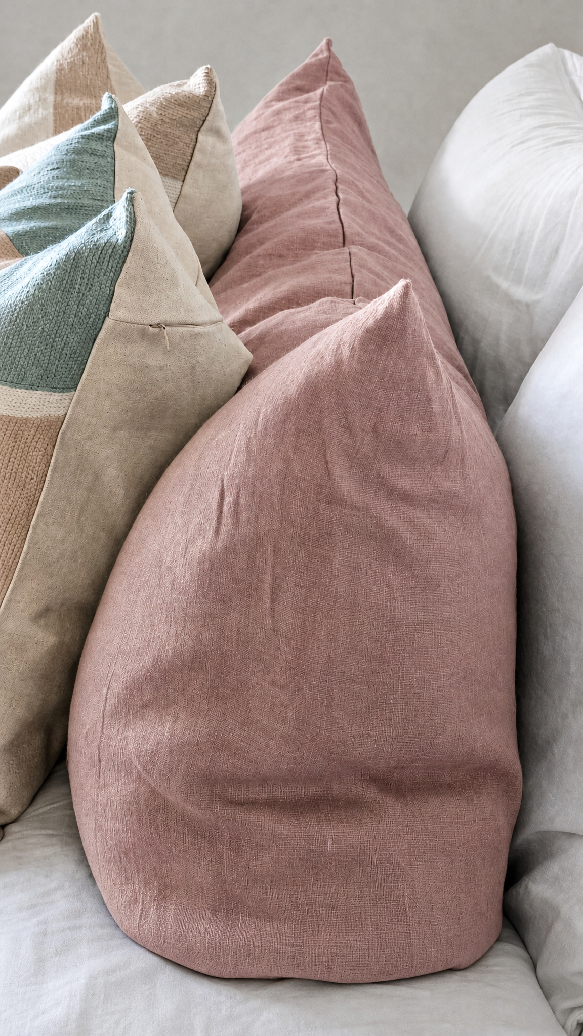 Pure Linen Body Pillow - Quartz