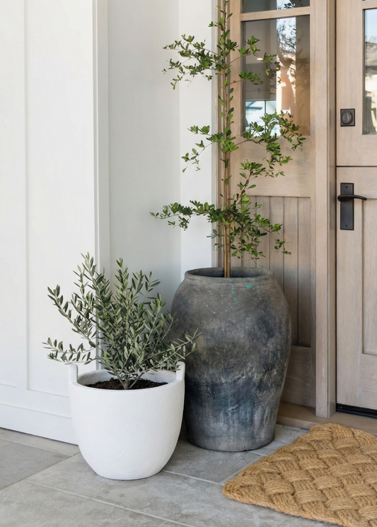 Rene Handled Planter - White