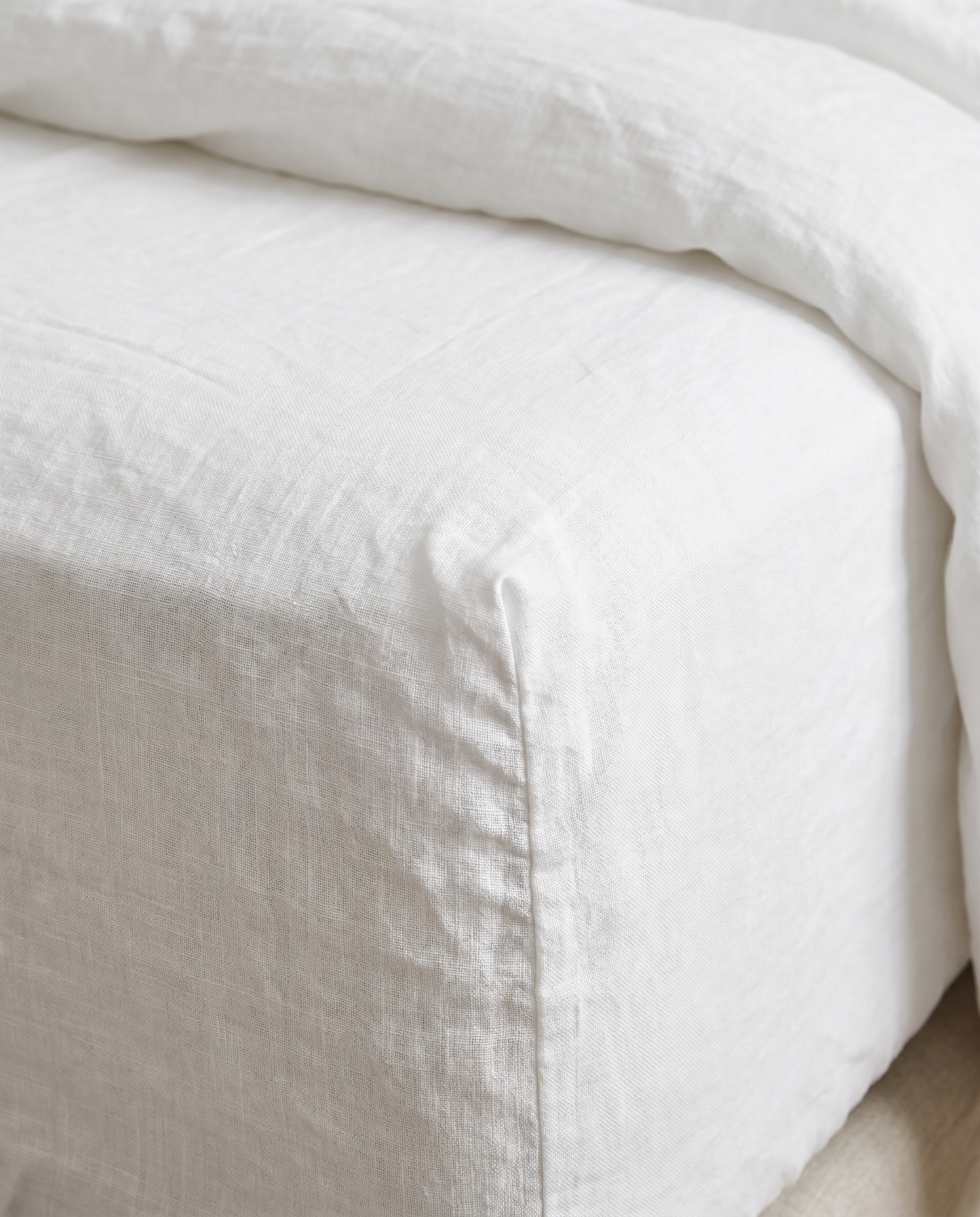 Whitewash Linen Fitted Sheet | Made in New Zealand