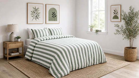 Bari Stripe Comforter  - Green