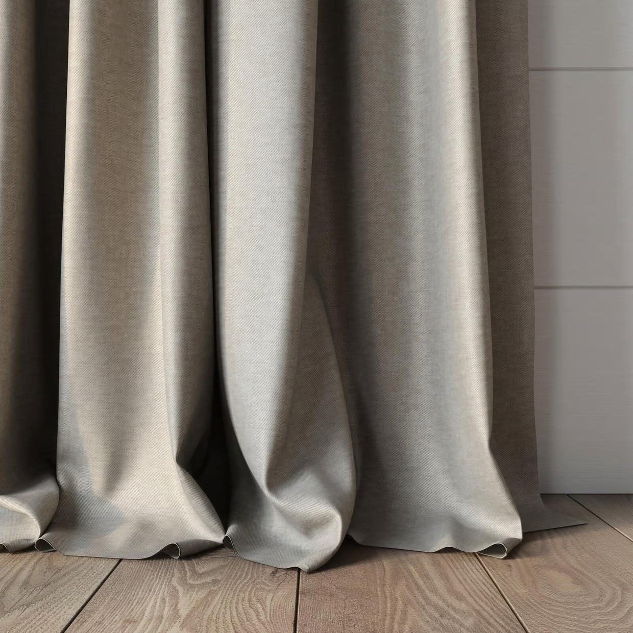Glamour Cotton Twill Readymade Curtains | Oyster