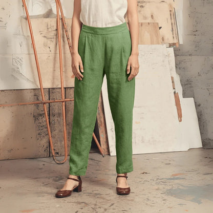 GLADIOLUS Linen Trousers - Green