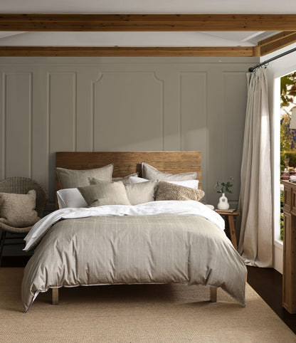 The Natural Grid Duvet Set