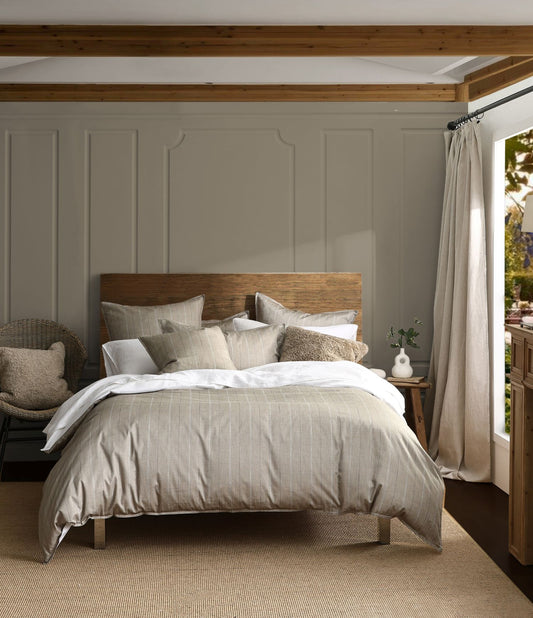 The Natural Grid Duvet Set