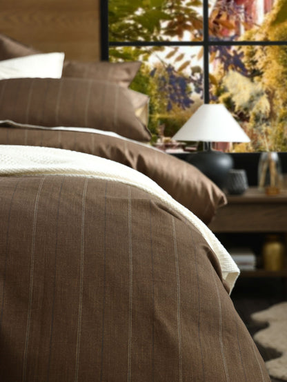 The Cocoa Grid Duvet Set