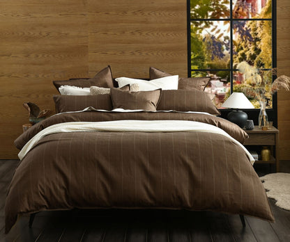 The Cocoa Grid Duvet Set