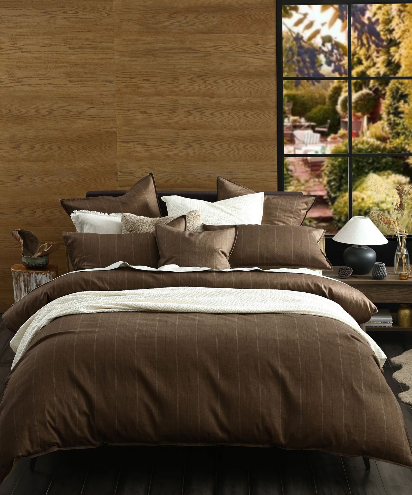 The Cocoa Grid Duvet Set