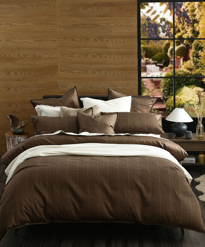The Cocoa Grid Duvet Set