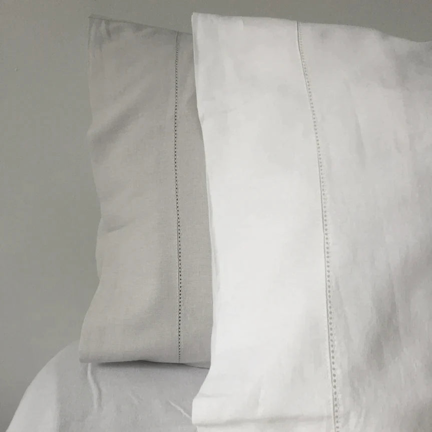 Union Hemstitch Luxury Cotton/Linen Flat Sheet