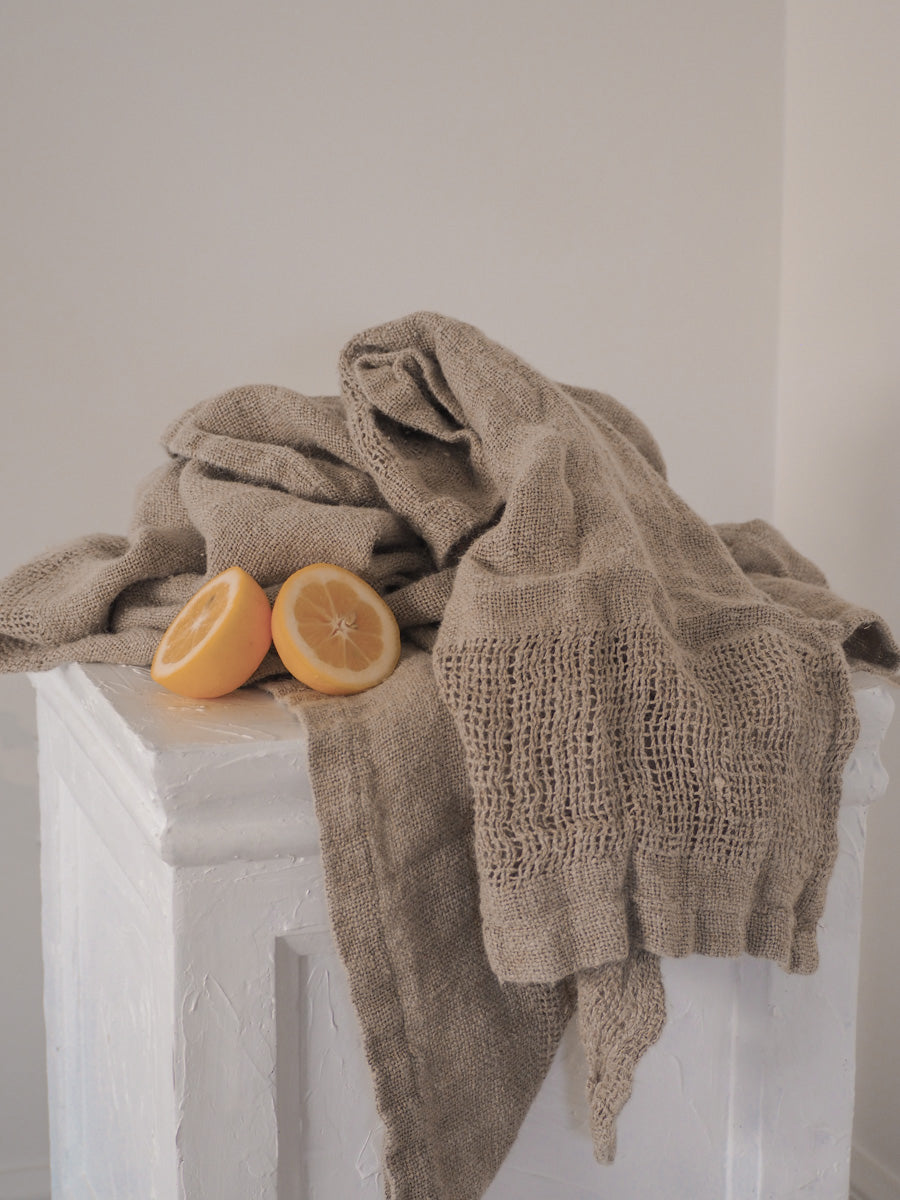 Woven Linen hand Towel | Natural