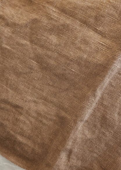 Heavy Linen Bed Cover in Cognac
