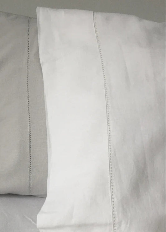 Hemstitch Pillowcases — White