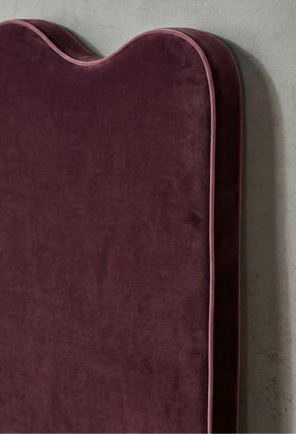Piped Edge Headboard | Upholstered Bedhead -Plum