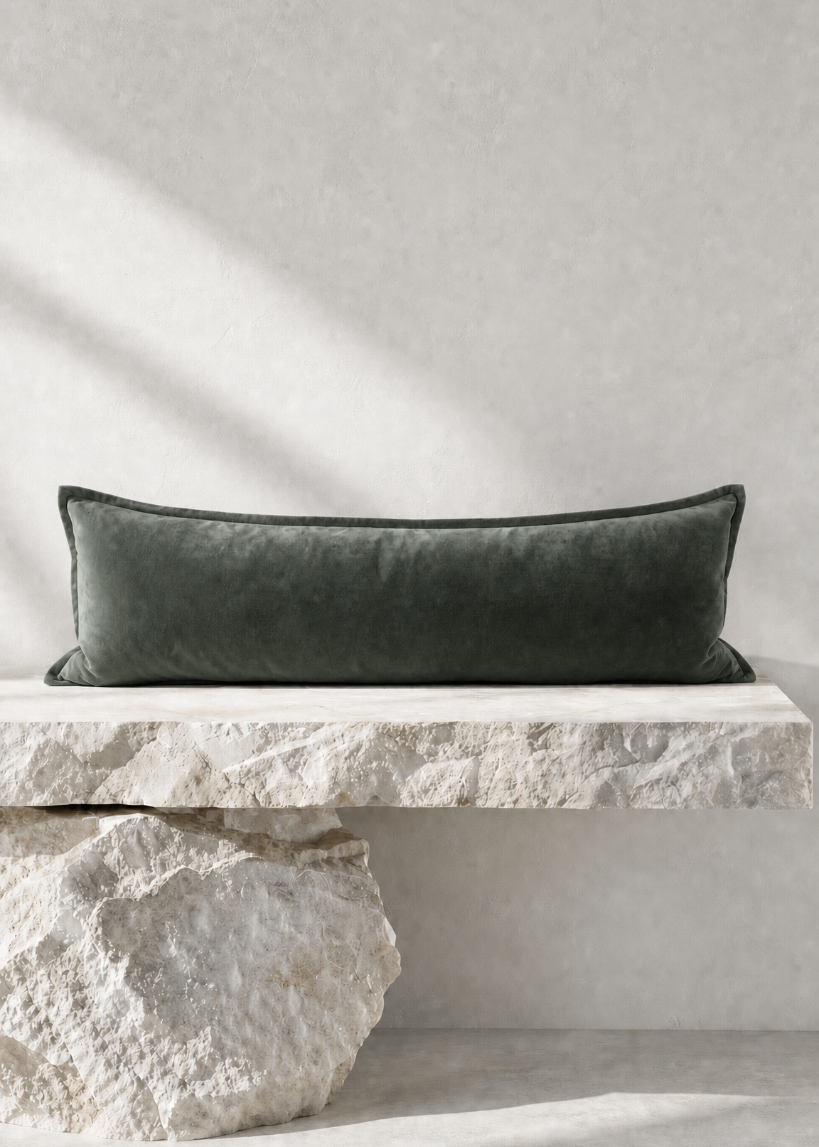 Velvet Lumbar Cushion - Jade