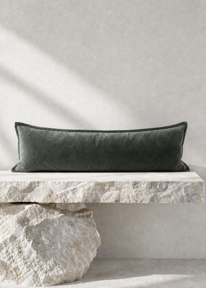 Velvet Lumbar Cushion - Jade