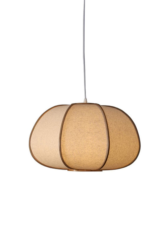 Beige pendant lamp on a white background