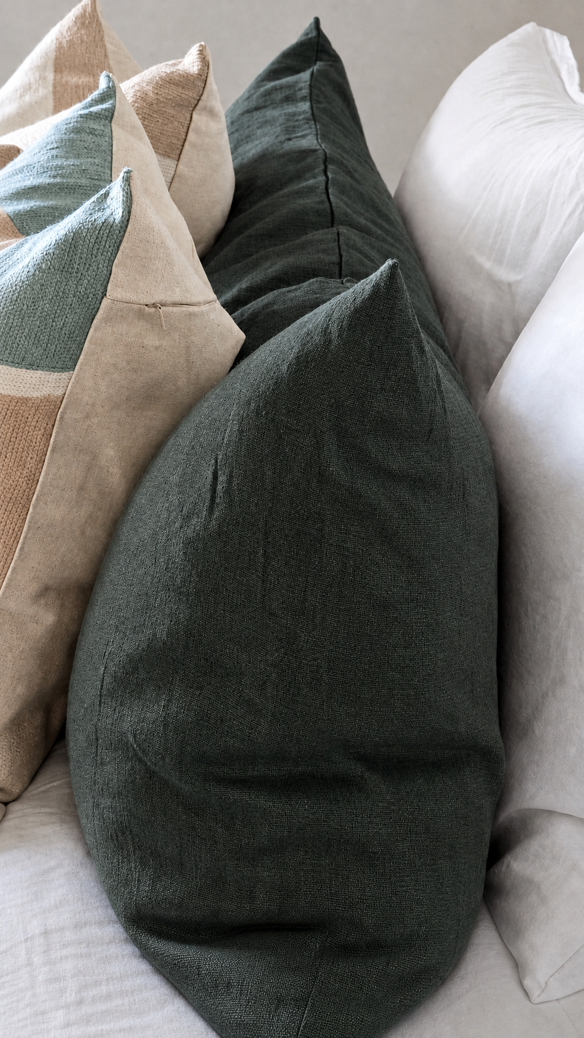Pure Linen Body Pillow - Kelp