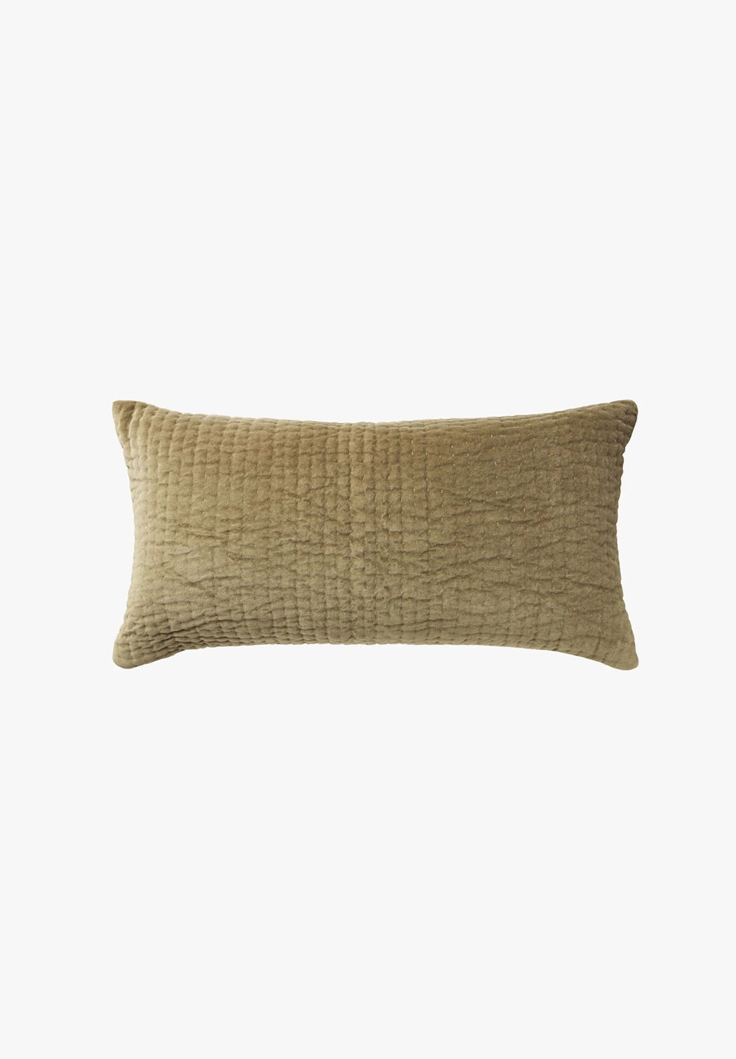 Velvet Lumbar Cushion | Khaki