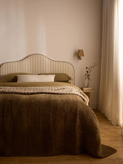 Velvet Quilt - Khaki