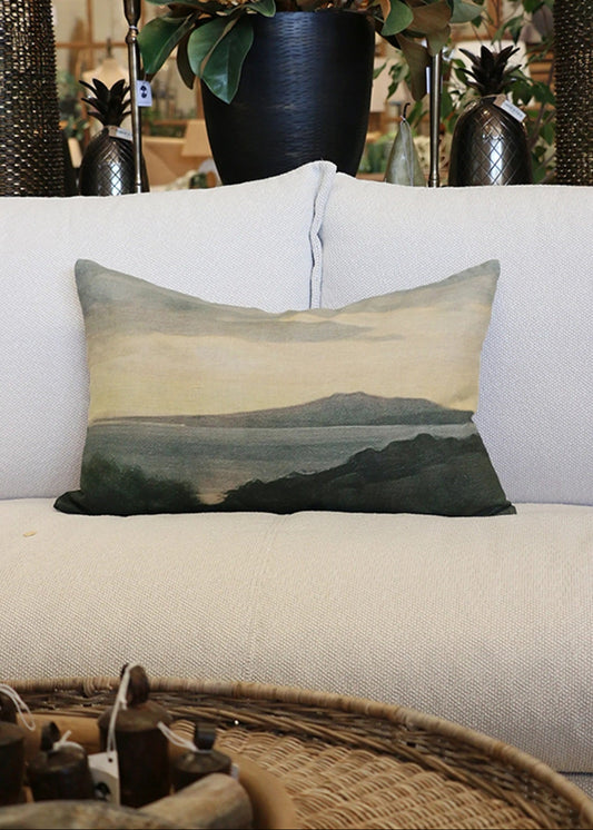 Island At Dusk Printed Cushion Cover