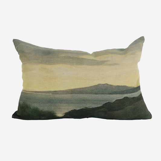 Island At Dusk Printed Cushion Cover