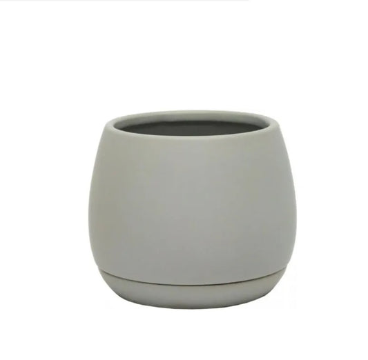 Round Ceramic Planter | Light Grey | 16.5cm