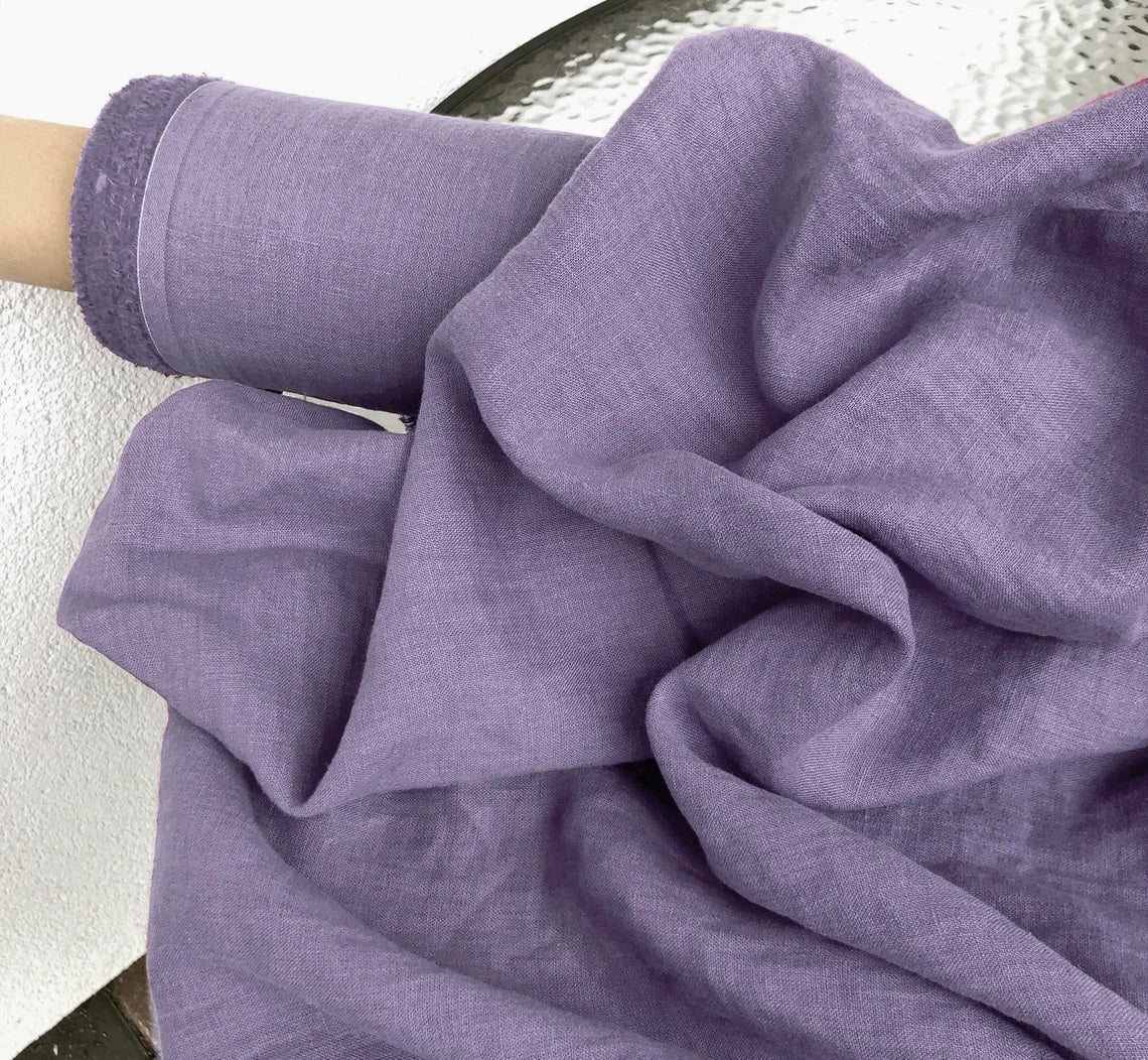 100% Linen Fabric in Lilac