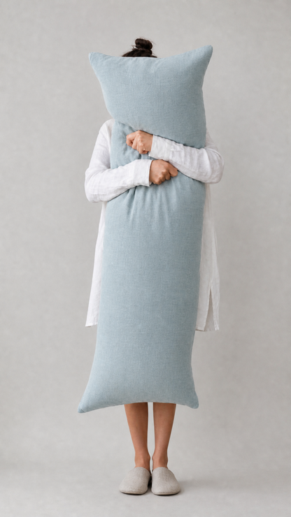 Pure Linen Body Pillow - Sky