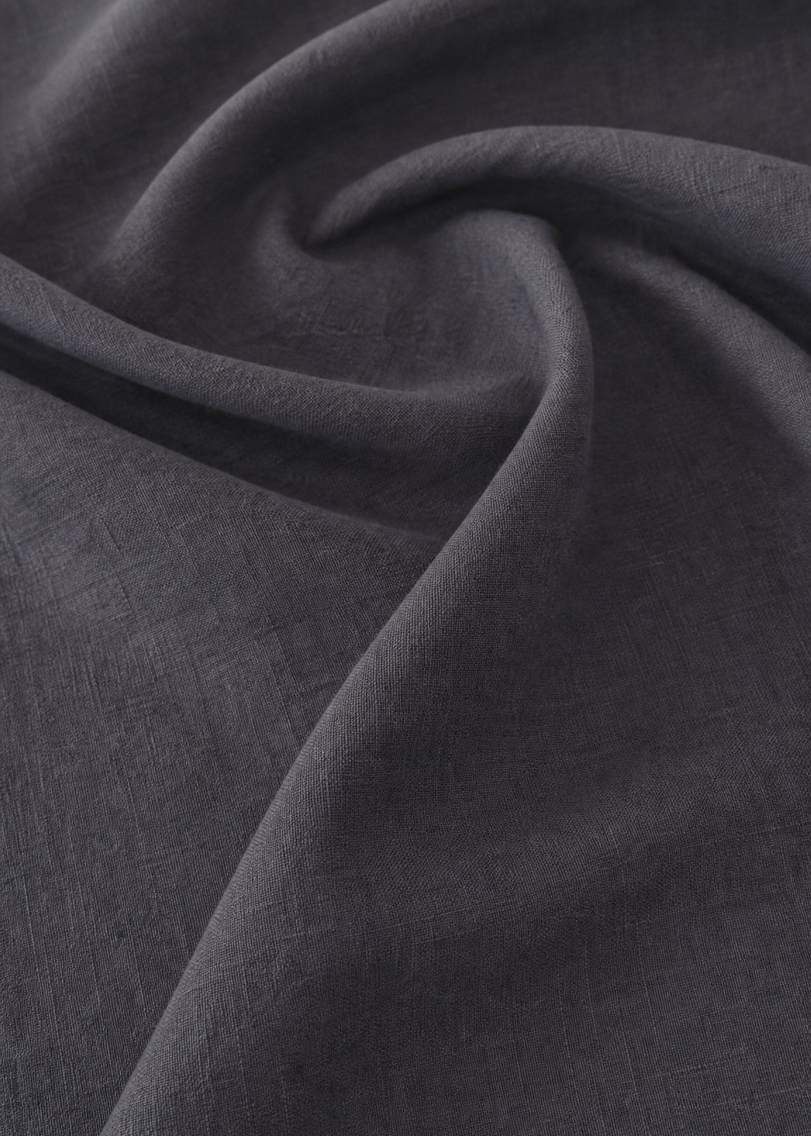Close-up of dark gray fabric with folds