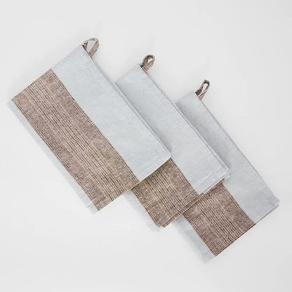 Clay Stripe Linen Tea Towel