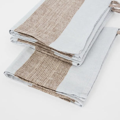 Clay Stripe Linen Tea Towel