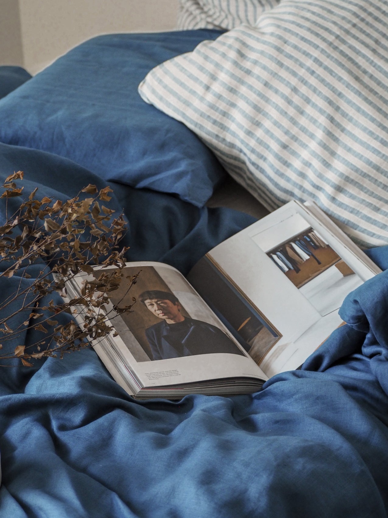 100% Pure Linen Fabric - French Blue - 280cm