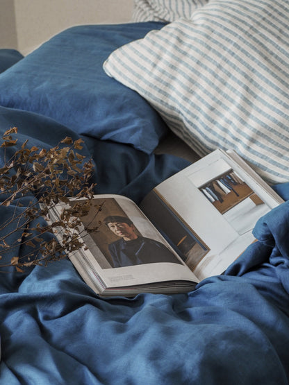 100% Pure Linen Fabric - French Blue - 280cm