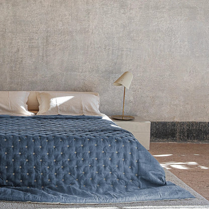 Linen Quilt | Blue | Made in Italy