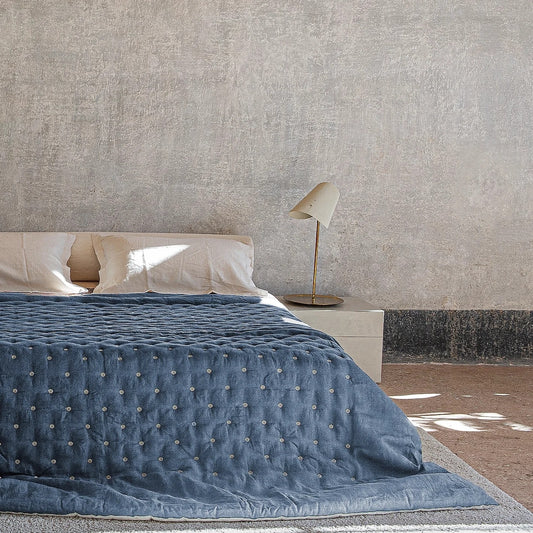 Linen Quilt | Blue | Made in Italy
