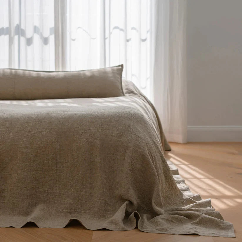 Linen Bed Cover | Raw Natural