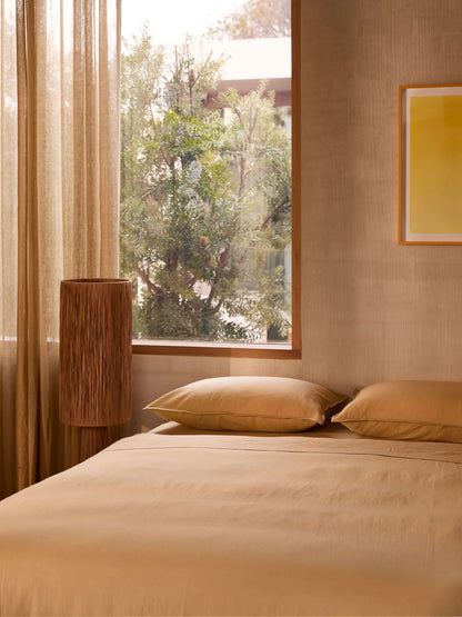 Linen & Cotton Duvet Cover Set - Pear