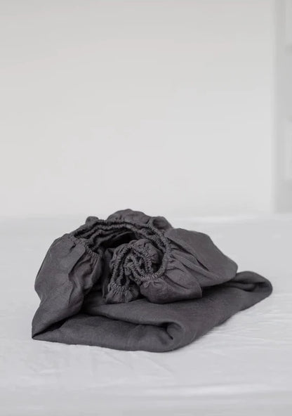 100% Pure Linen Fabric - Charcoal - 280cm