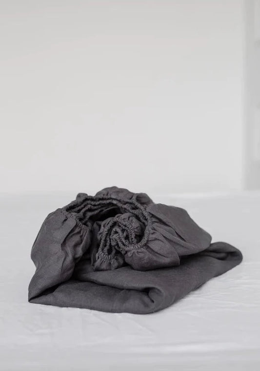100% Pure Linen Fabric - Charcoal - 280cm