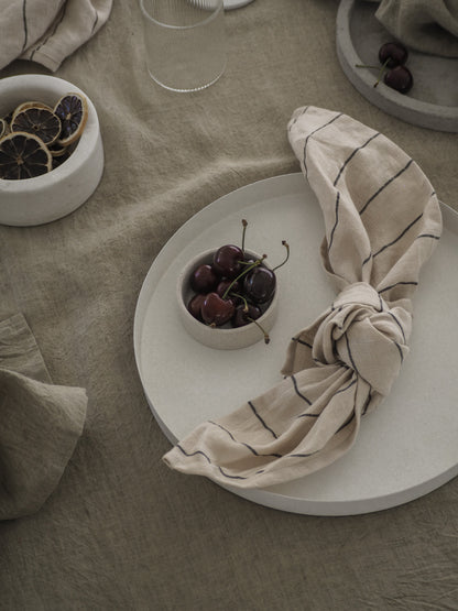 Linen Napkin | Latte Stripe