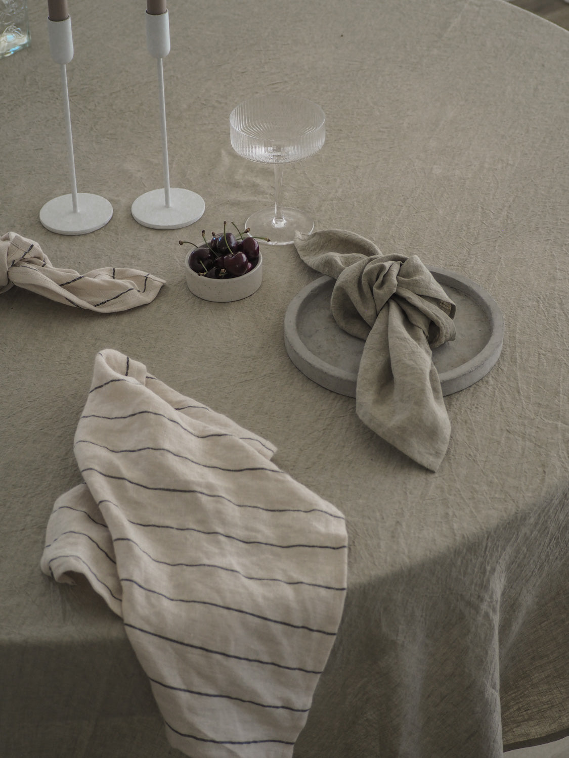 Linen Napkin | Latte Stripe