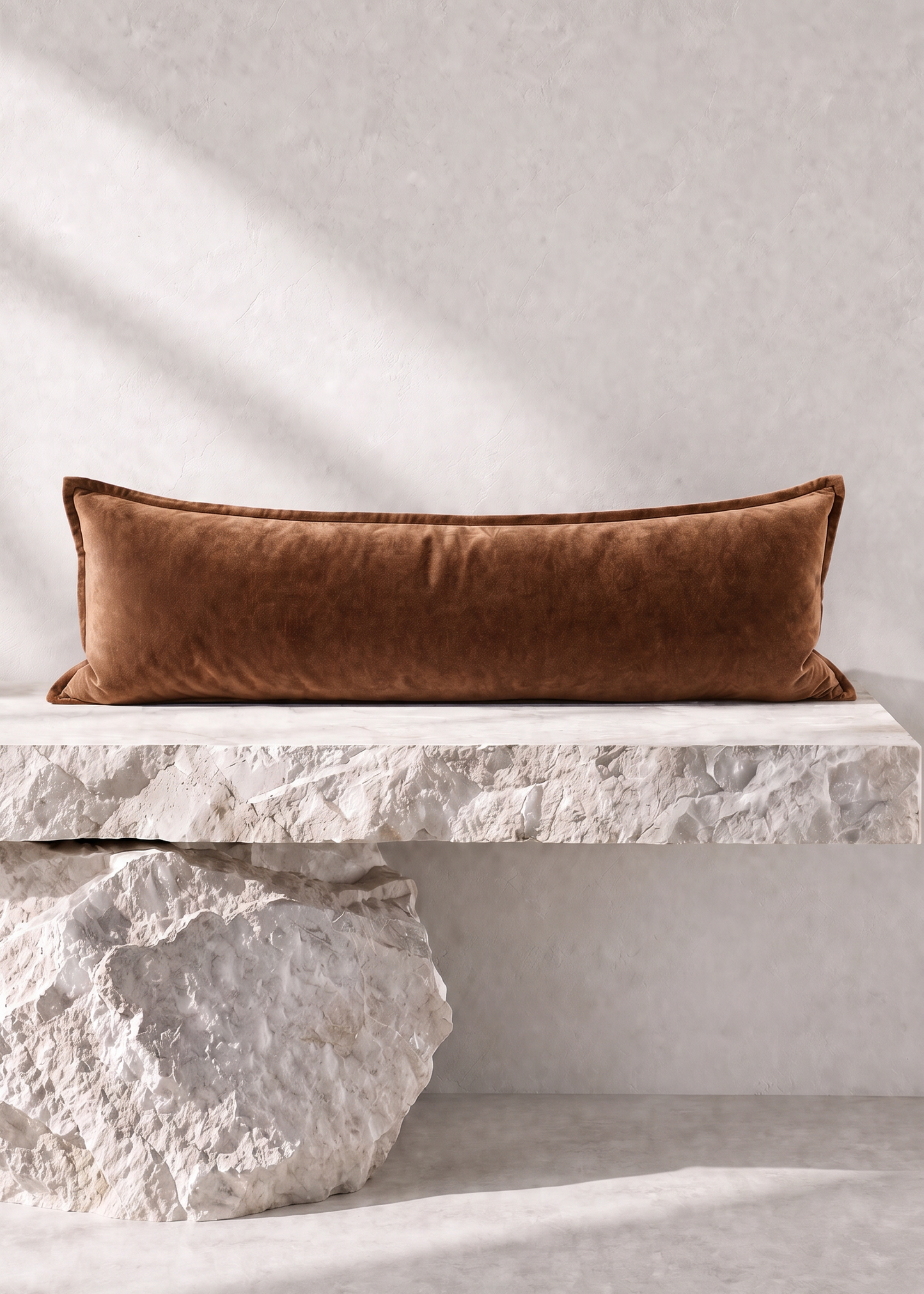 Velvet Lumbar Cushion - Ochre